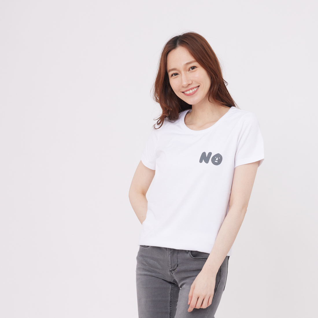NO 短袖 蜜桃棉 女T 純白