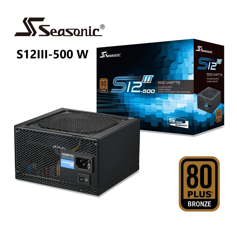 米特3C數位–SeaSonic 海韻 S12 III 500W/550W 銅牌電源供應器/SSR-500GB3/SSR-550GB3