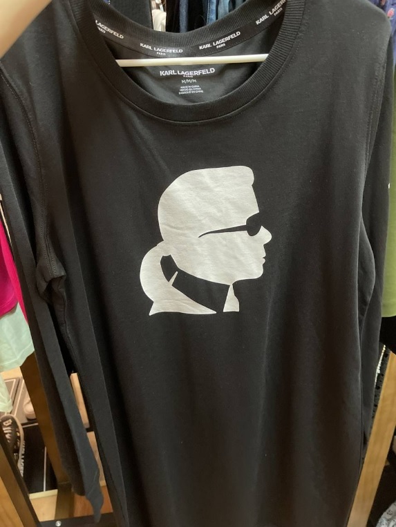 [S] KARL LAGERFELD WOMEN'S LONG SLEEVE SILHOUETTE DRESS,BLACK, L1WDD053-BLK (SKL223)