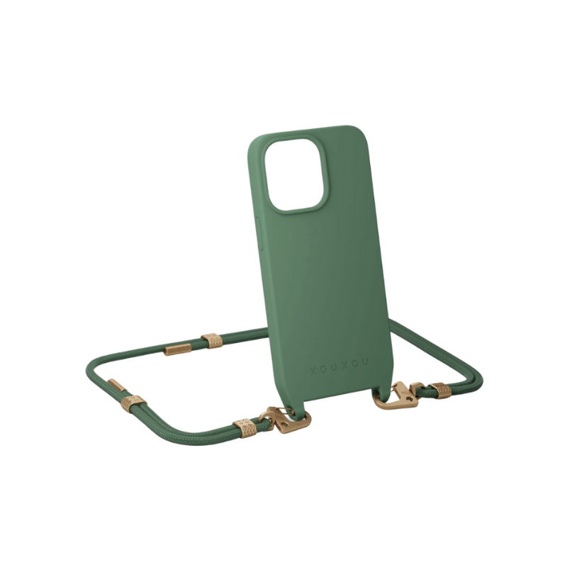XOUXOU｜iPhone 背繩手機殼 - 鼠尾草綠
