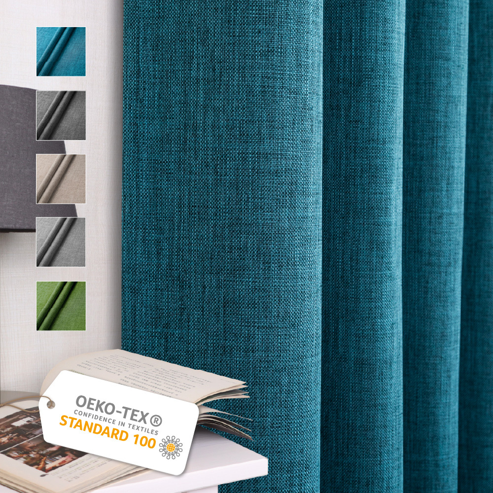 MIT手工│遮光窗簾│半窗落地窗│溫潤粗紡│打孔│5色