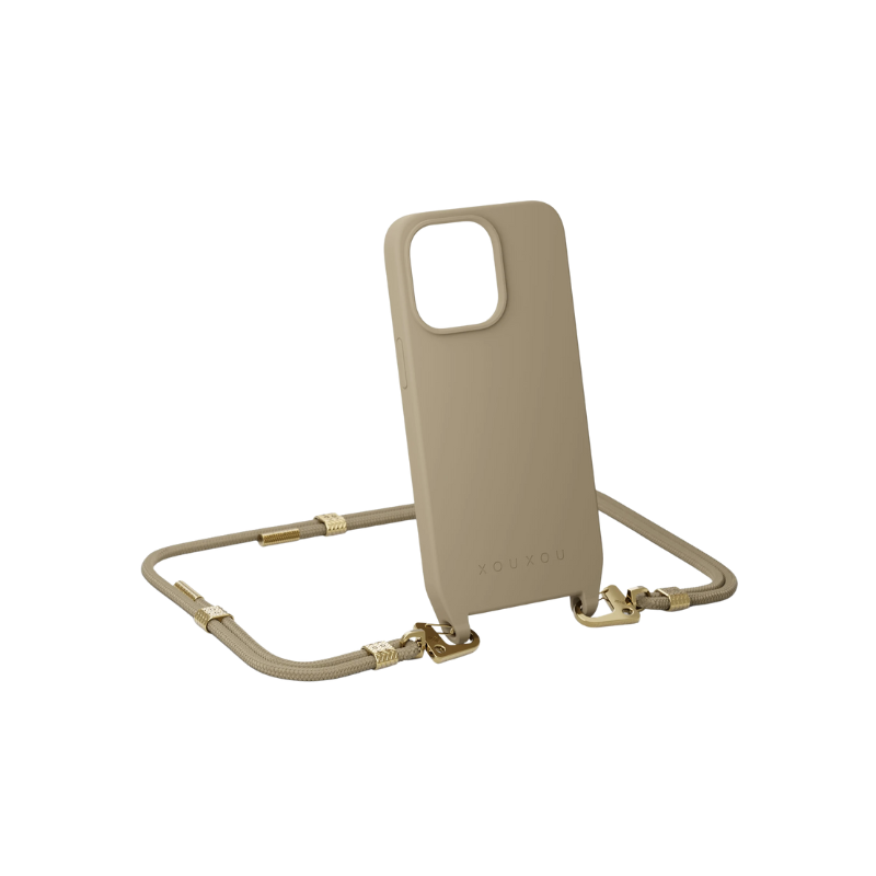 XOUXOU｜iPhone  背繩手機殼 - 暖褐色