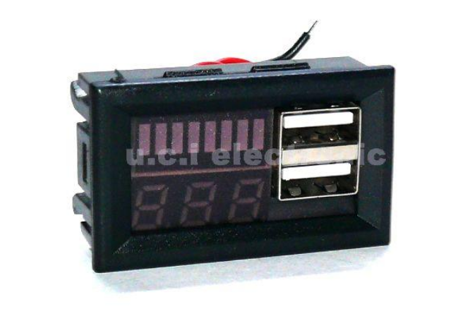 【UCI電子】(X-1) 電池電壓電量顯示 雙USB輸出 12V鉛酸 3串鋰電 紅色