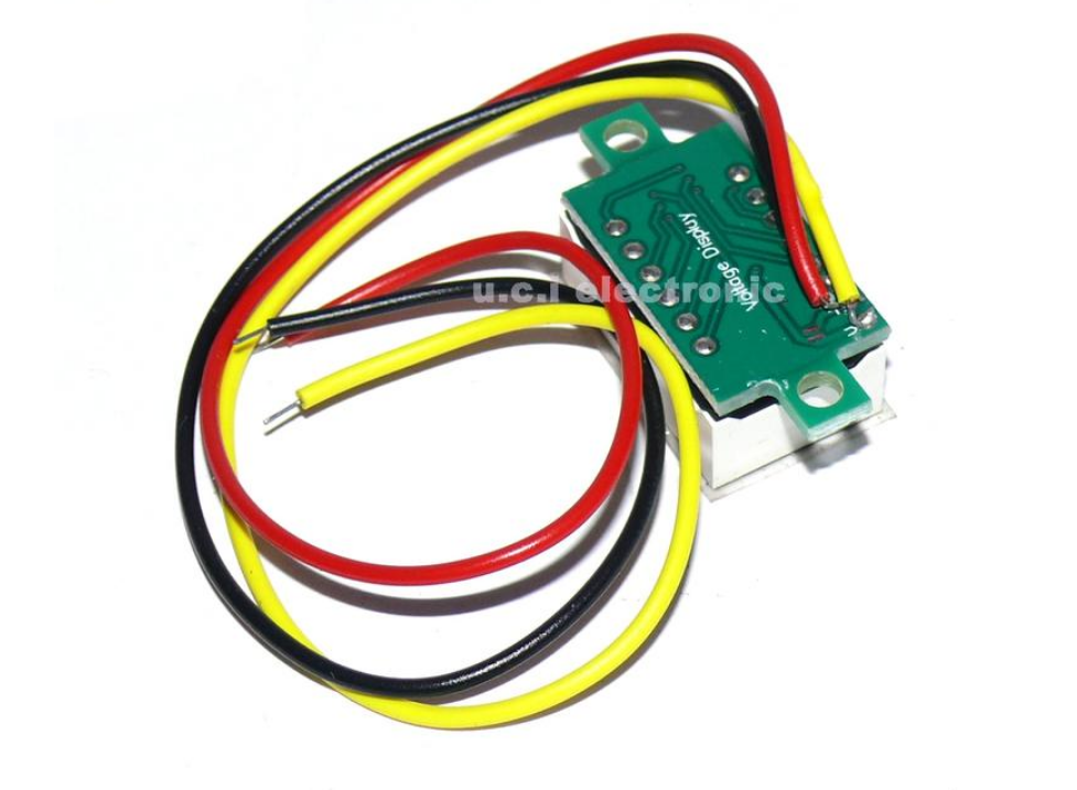 【UCI電子】(16-1) 三線電壓表0.36寸 DC 0V-30V 直流電壓表頭 摩托車電壓表 數顯表