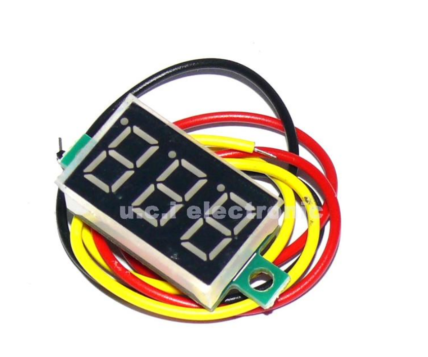 【UCI電子】(16-1) 三線電壓表0.36寸 DC 0V-30V 直流電壓表頭 摩托車電壓表 數顯表