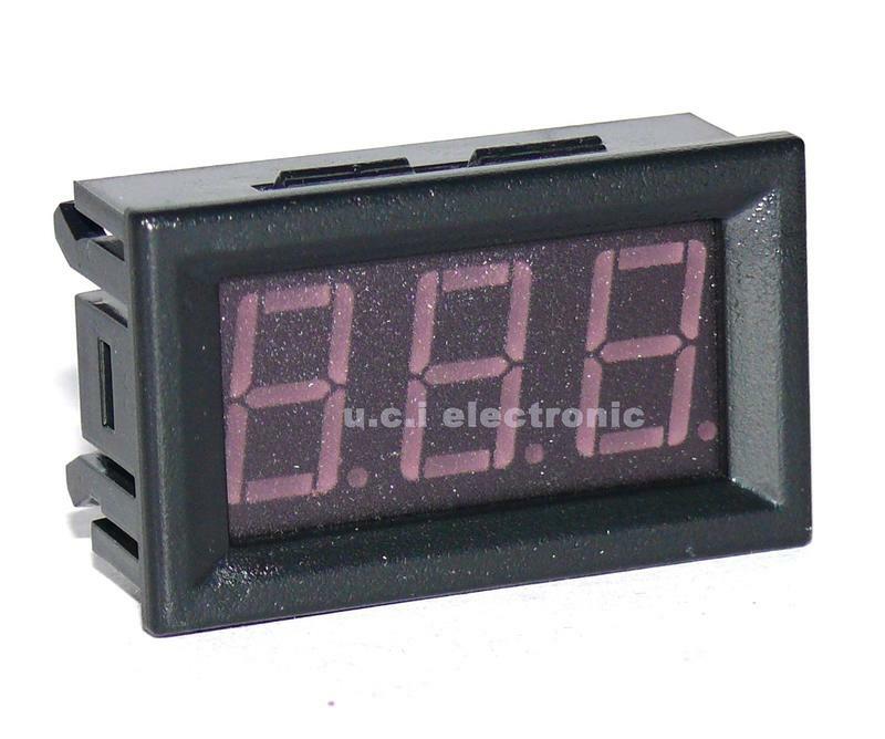 【UCI電子】(X-1) 兩線DC5V-120V直流數顯電壓表數字電壓表頭 電動車錶頭防反接0.56