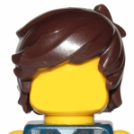 Lego 40938 Minifigure, Hair Short Tousled with 2 Locks on Left Side