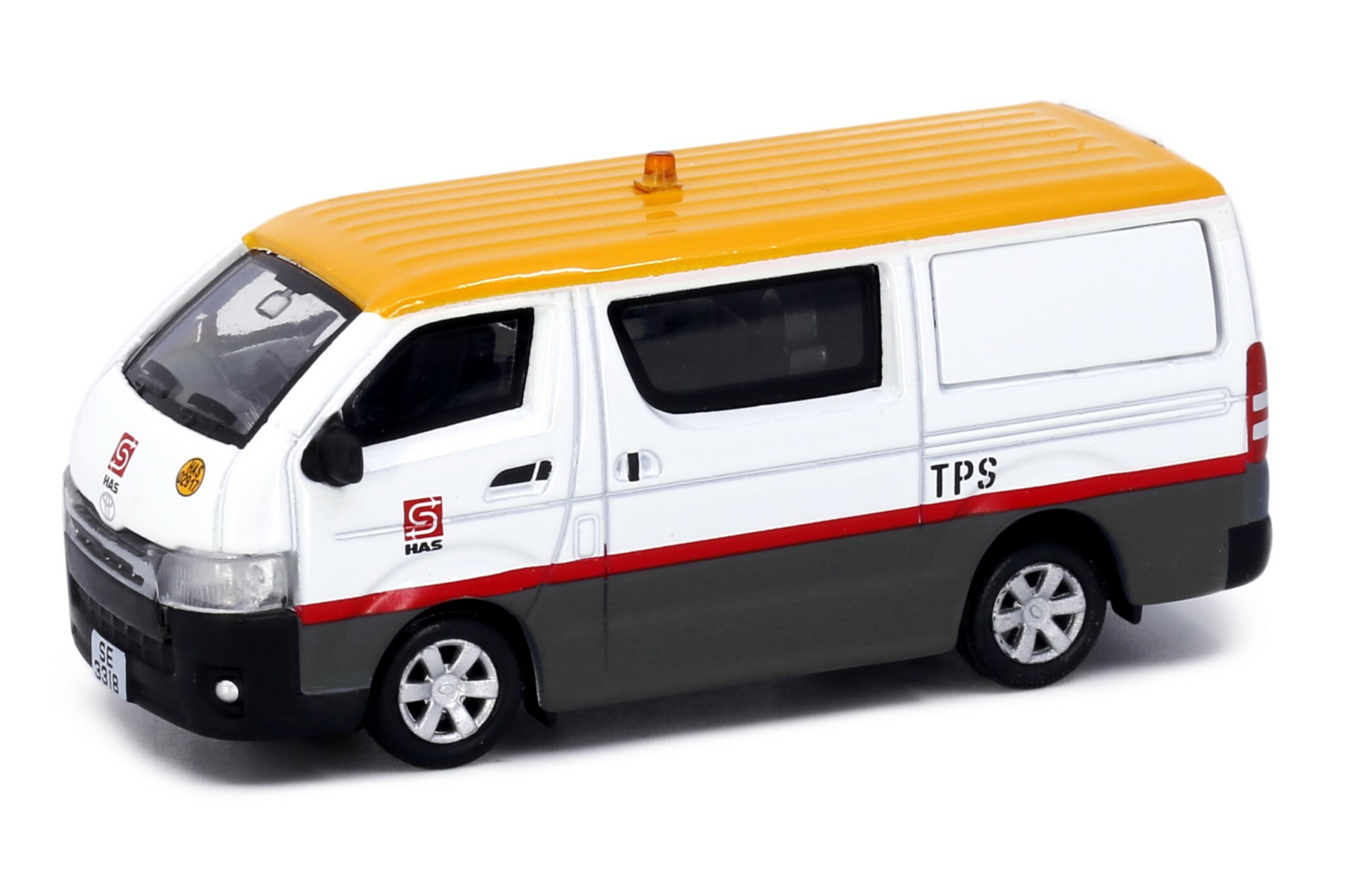 tiny Toyota Hiace KMB Hong Kong 限定版 Tiny 1:64 Scale Toyota Hiace Van H.K. KMB White Diecast