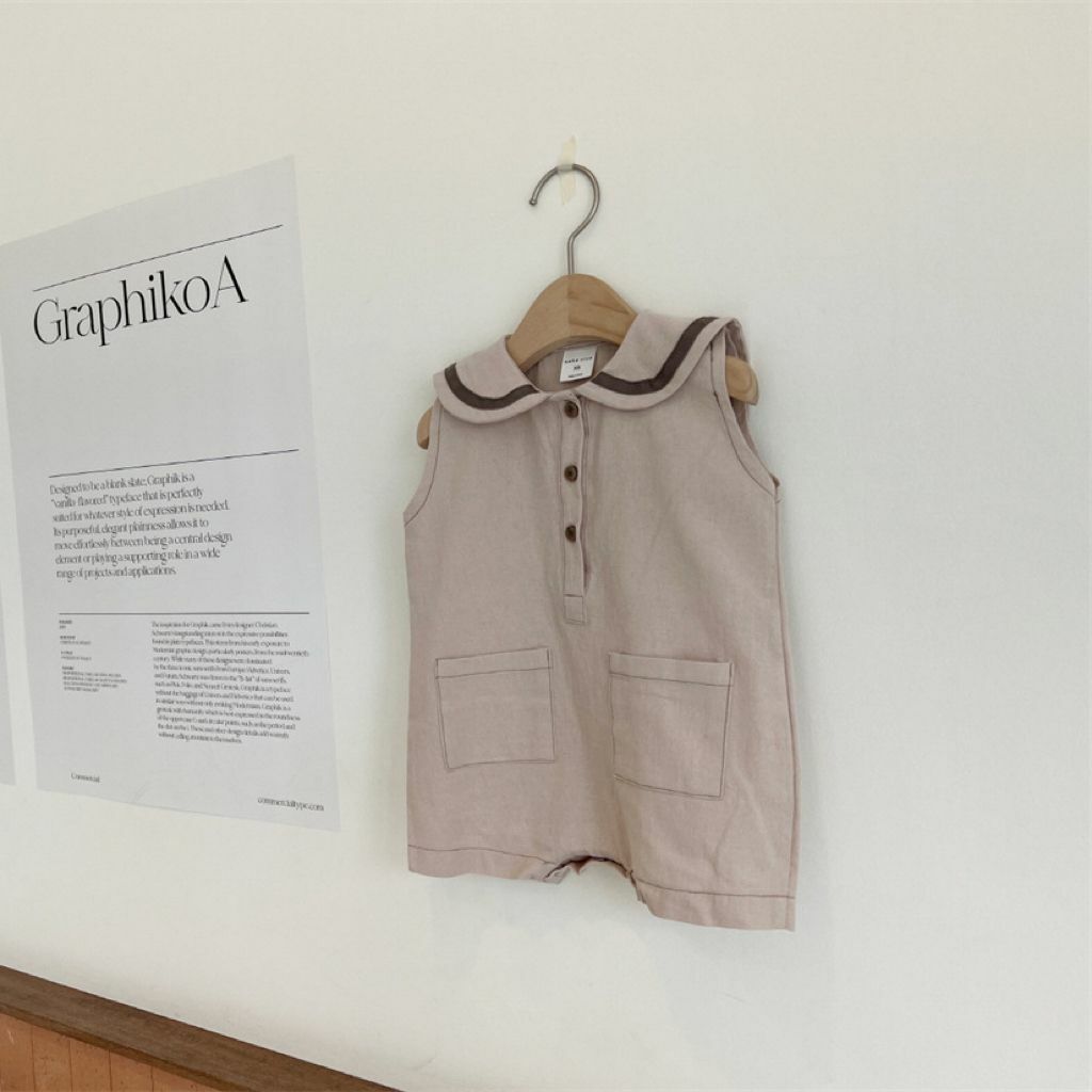 G02LB_淺啡圓領水手風夾衣