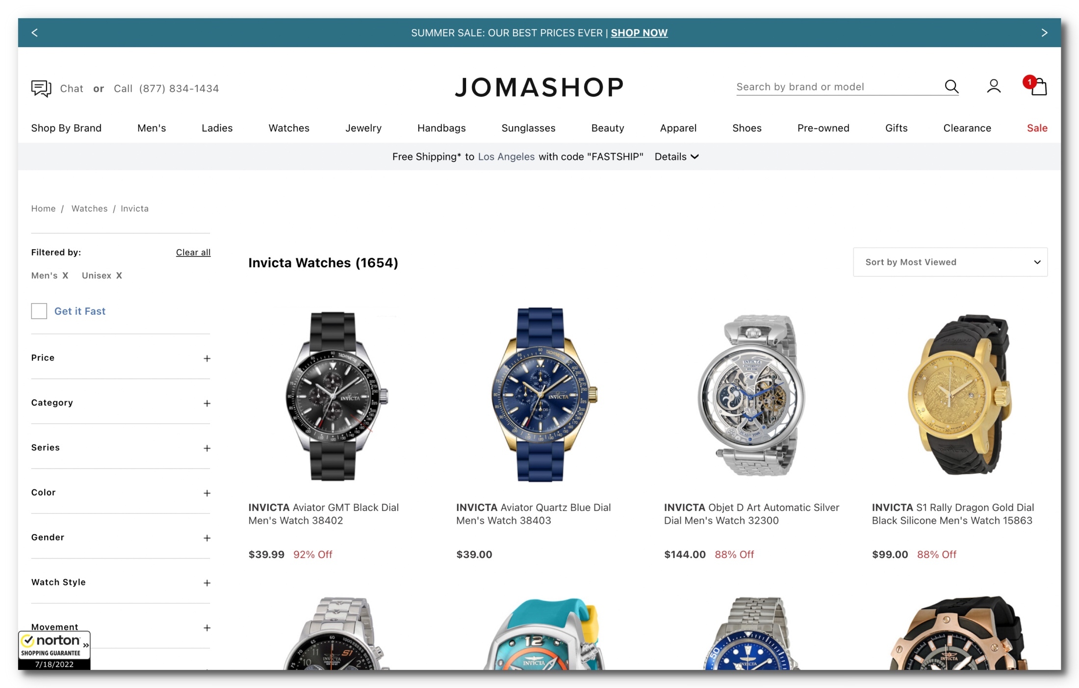 Jomashop英威塔Invicta手錶代購