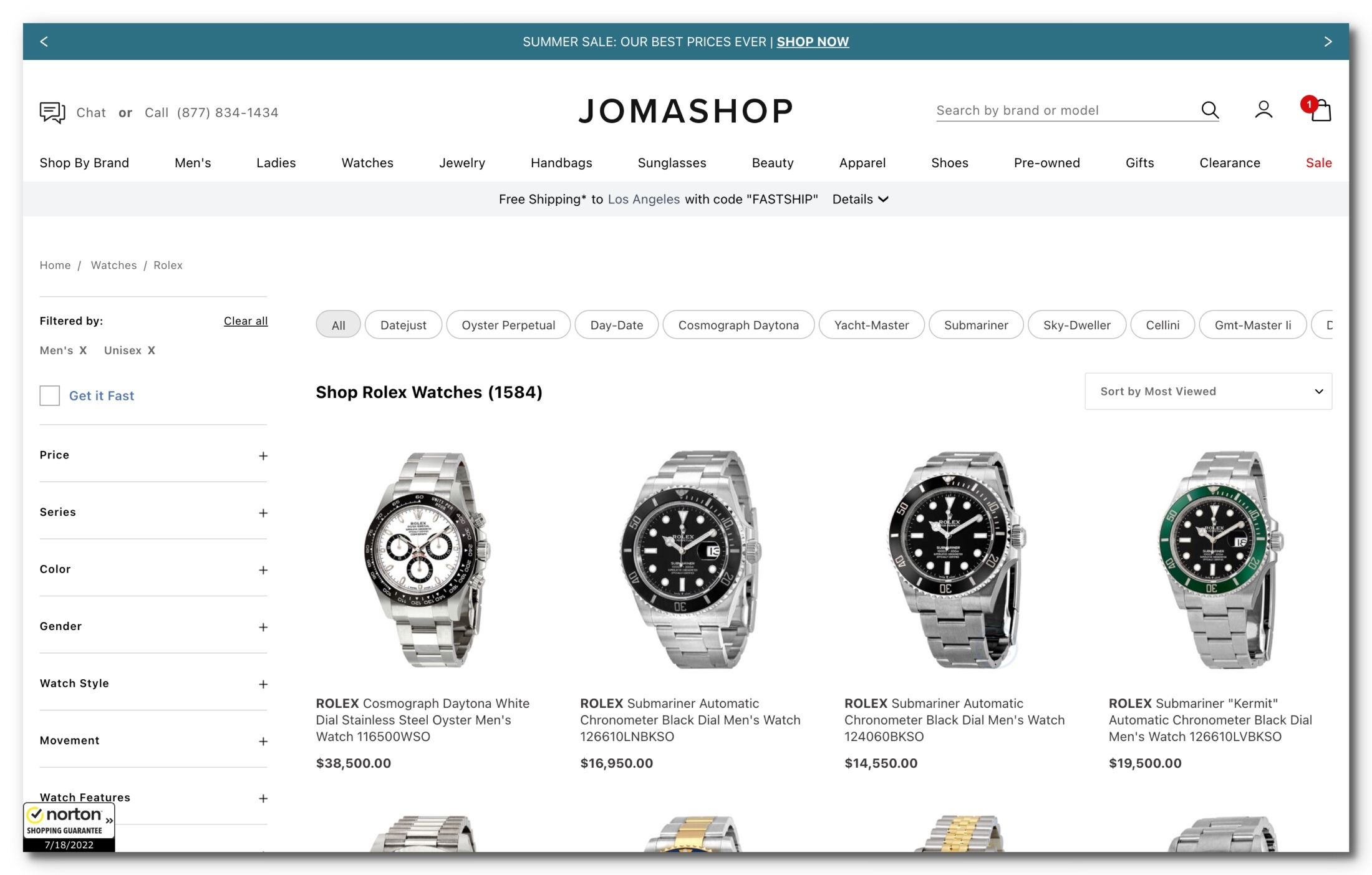 Jomashop勞力士Rolex手錶代購