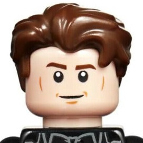 Lego 25972 Minifigure, Hair Swept Back with Slight Widow's Peak and Short Sideburns