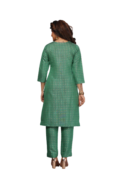Sonali Women's Light Green Soft Cool Material Kurti Top + Pant Set / Traditional Indian Ladies Suit / Plus Size Suit For Ladies / Baju Muslimah Q1698