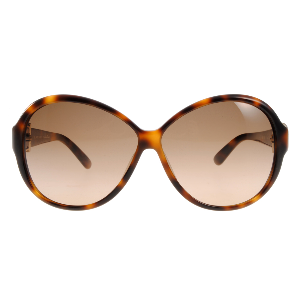 【Salvatore Ferragamo】SF611SR 214 水鑽馬蹄扣邊飾蝶型框太陽眼鏡