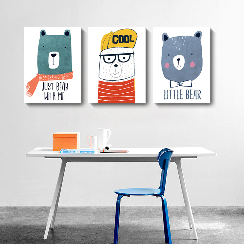可愛小熊無框掛畫