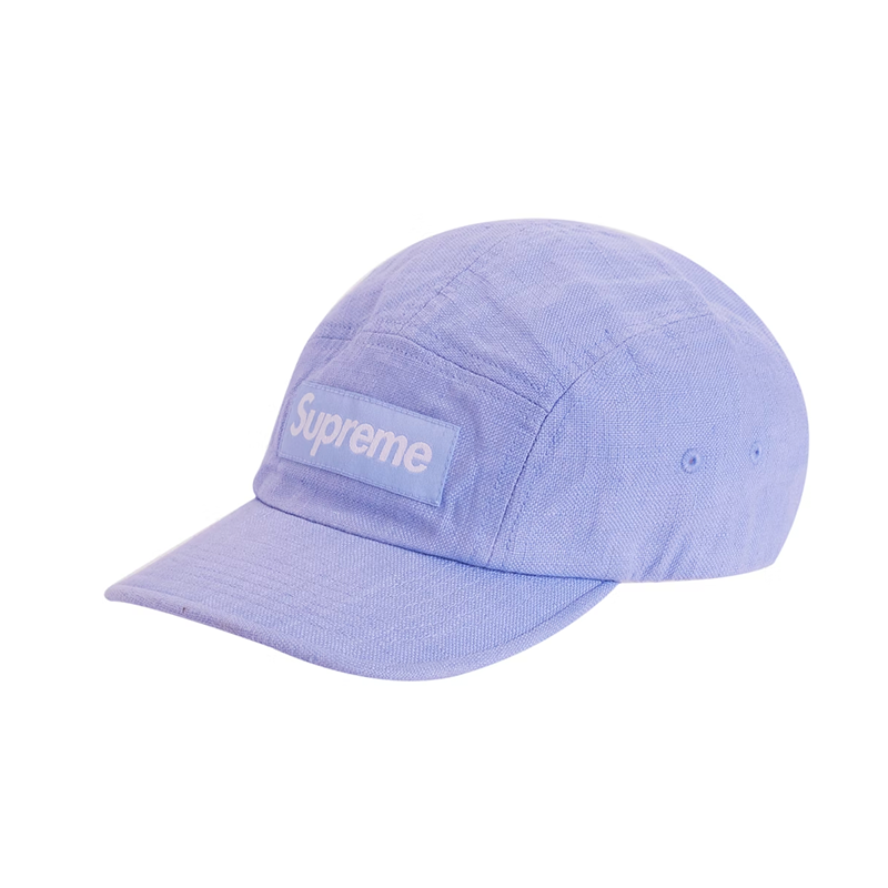 Supreme 22SS Linen Fitted Camp Cap Box Logo 鬆緊帶老帽紫色