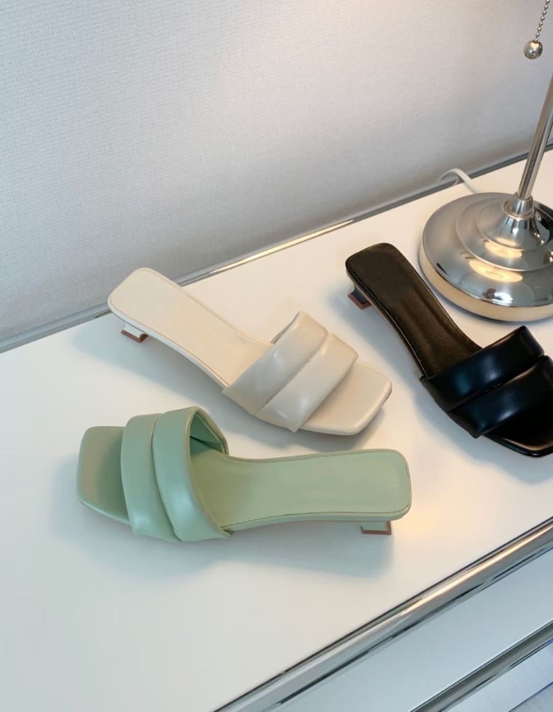 泡泡低跟拖鞋(綠24cm/跟高4cm)