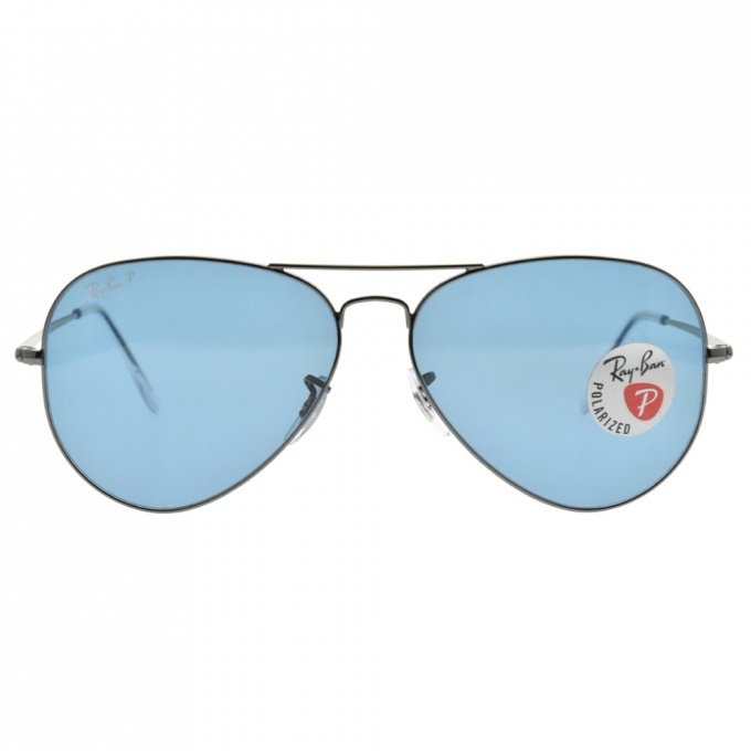 【RayBan】RB3689 004S2-58mm 雙槓飛官框太陽眼鏡 (偏光鏡片)