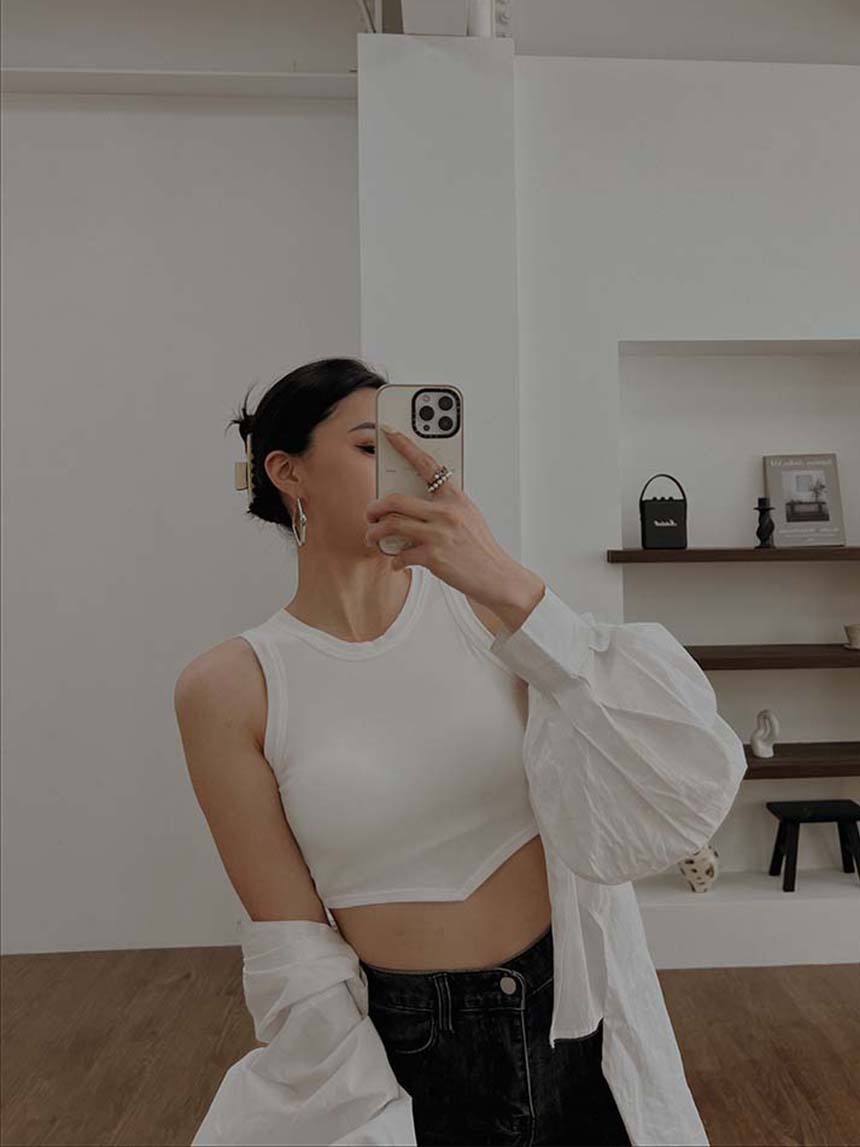 附胸墊包領短版背心*3色