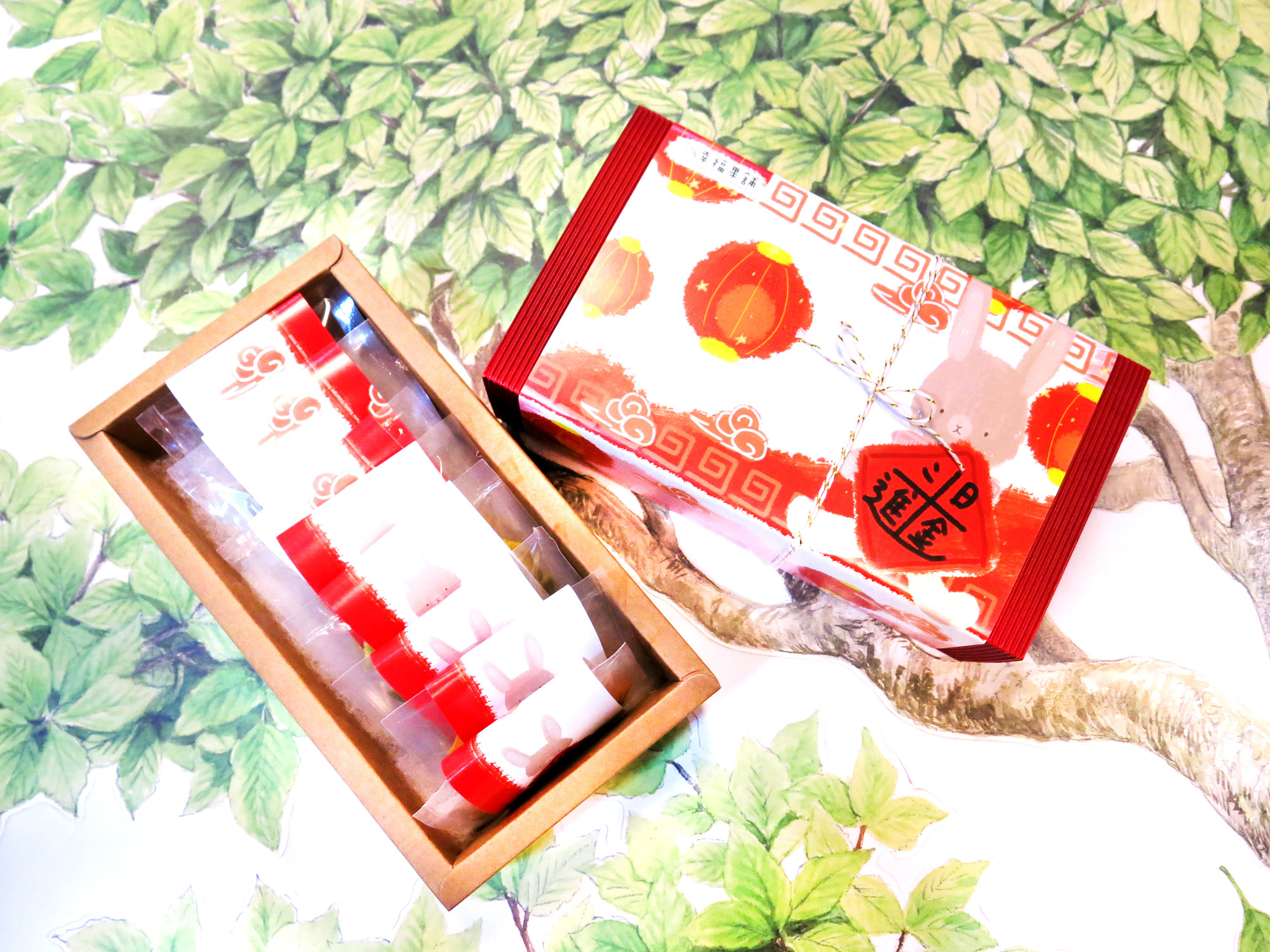 招財燈籠兔新春水果乾小禮盒8入