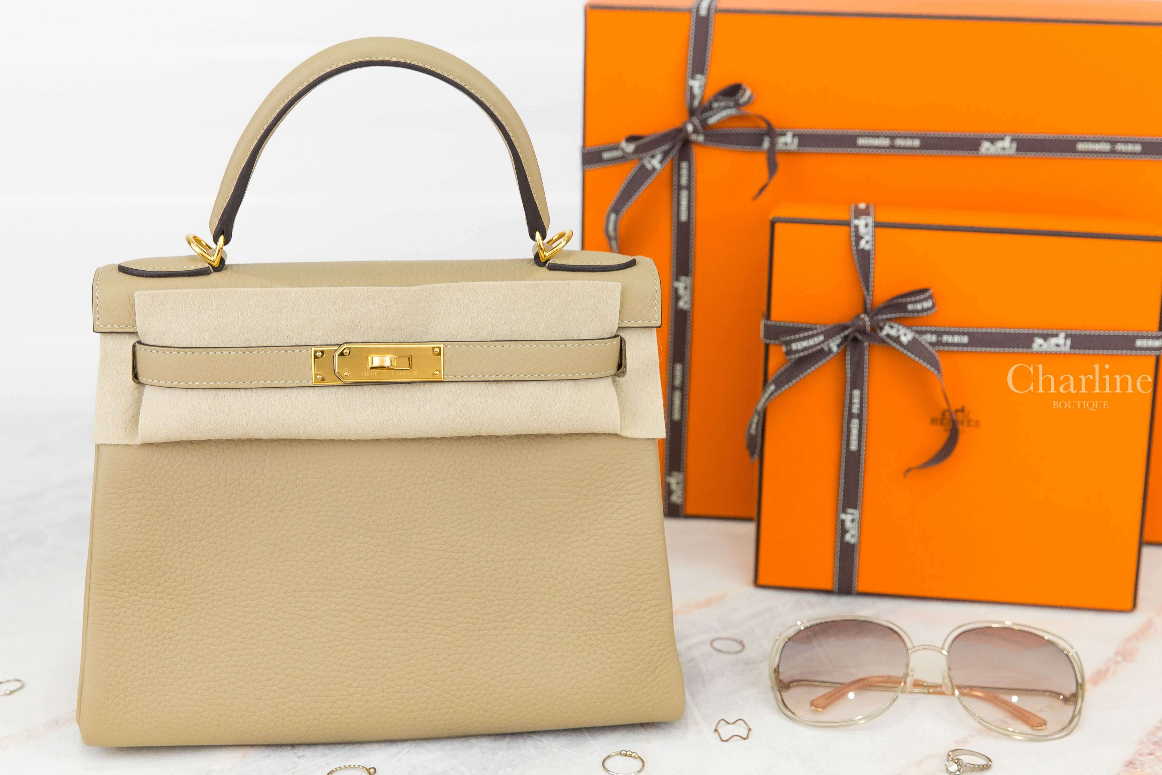 Hermès Kelly II 28cm S2 Trench Taurillon Clemence 風衣灰金釦凱莉包