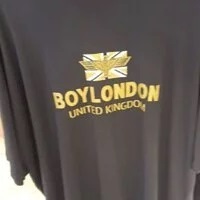 [S] BOYLONDON EAGLE FLAG LOGO T-SHIRT,BLACK/GOLD, B02TS1422U99 (SBB19)
