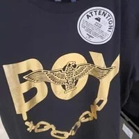 [S] BOYLONDON CHAIN BOY T-SHIRT,BLACK/GOLD, B82TS1005U99 (SBB20)
