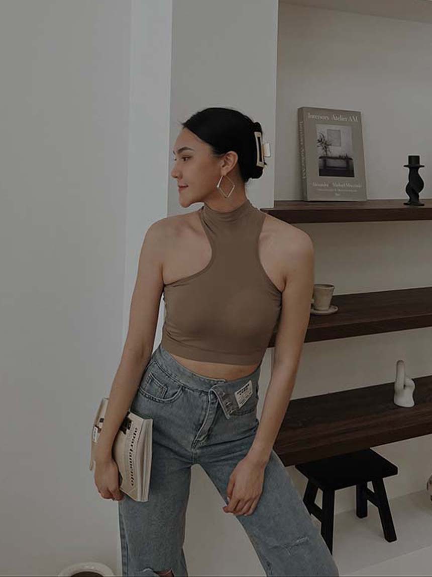 附胸墊個性辣妹挖洞背心*4色