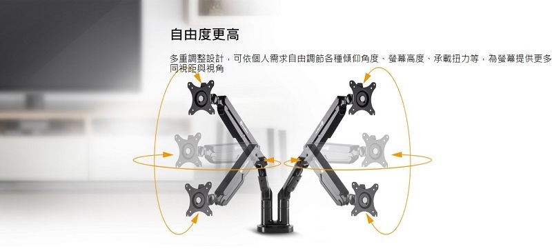 米特3C數位–SilverStone 銀欣 桌上螢幕的有力幫手 雙臂支架 ARM21/SST-ARM21B