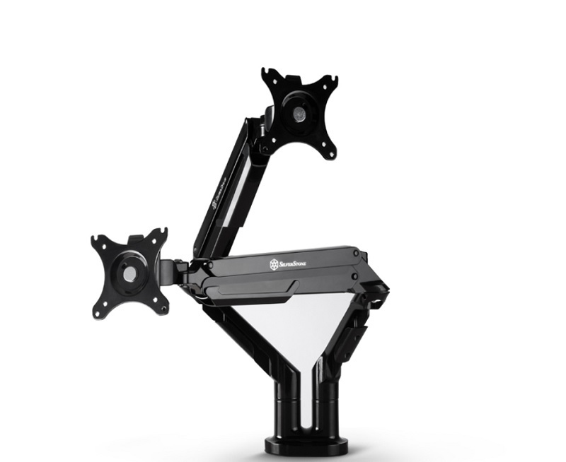 米特3C數位–SilverStone 銀欣 桌上螢幕的有力幫手 雙臂支架 ARM21/SST-ARM21B