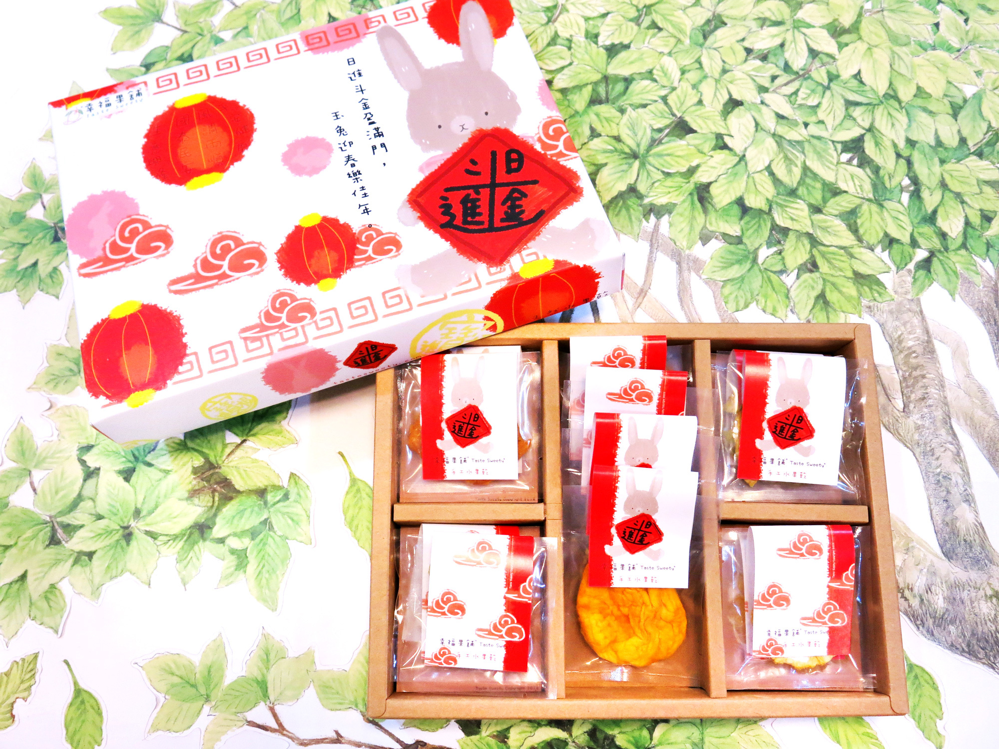 新年福運燈籠兔水果乾禮盒5格(16入/22入)