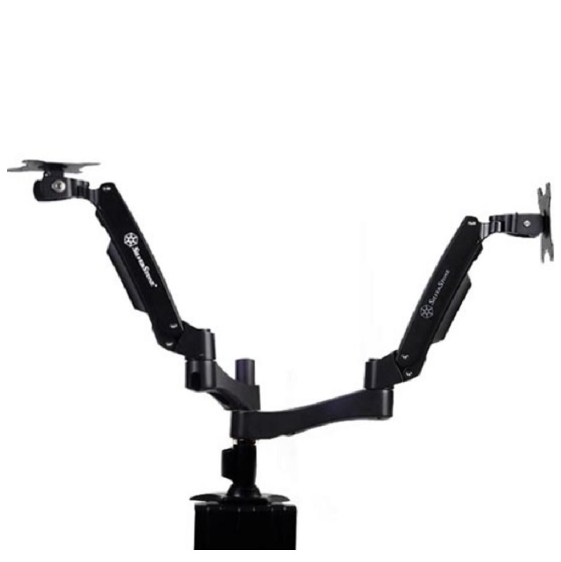 米特3C數位–SilverStone 銀欣 雙臂鋁合金支架 ARM22 黑/ARM22BC/銀/ARM22SC