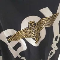 [S] BOYLONDON CHAIN EAGLE BOY T-SHIRT, BLACK/GOLD, B92TS1013U99 (SBB24)
