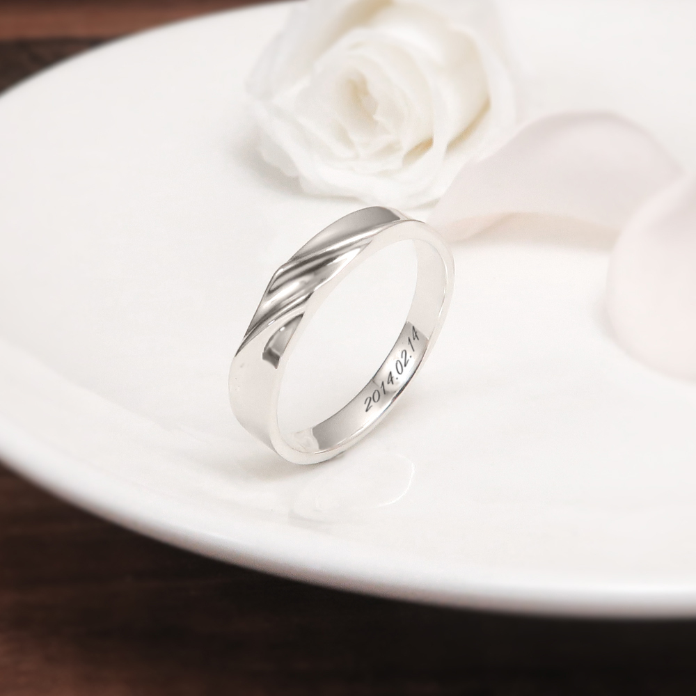 純銀刻字 雙流線 男戒 925純銀戒指 男生戒指 客製化訂製