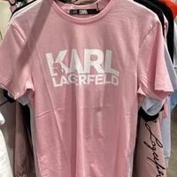 [S] KARL LAGERFELD STACK LOGO T-SHIRT, PINK, 22UW1731-510 (SKL232)