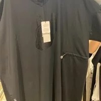 [S] LIFEWORK V-NECK SHORT SLEEVE T-SHIRT, BLACK LW222OP873-1, LW222OP87340F (SLW102)