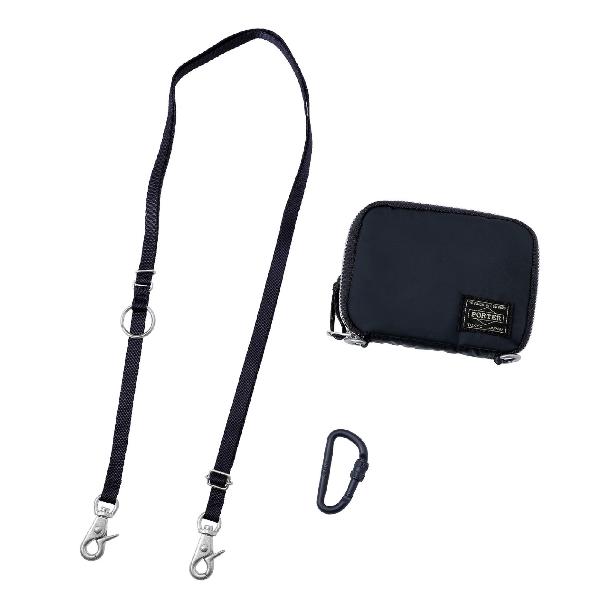 💥日本直送】PORTER系列PORTER LIBERTY系列配有掛繩拉鍊式雙折銀