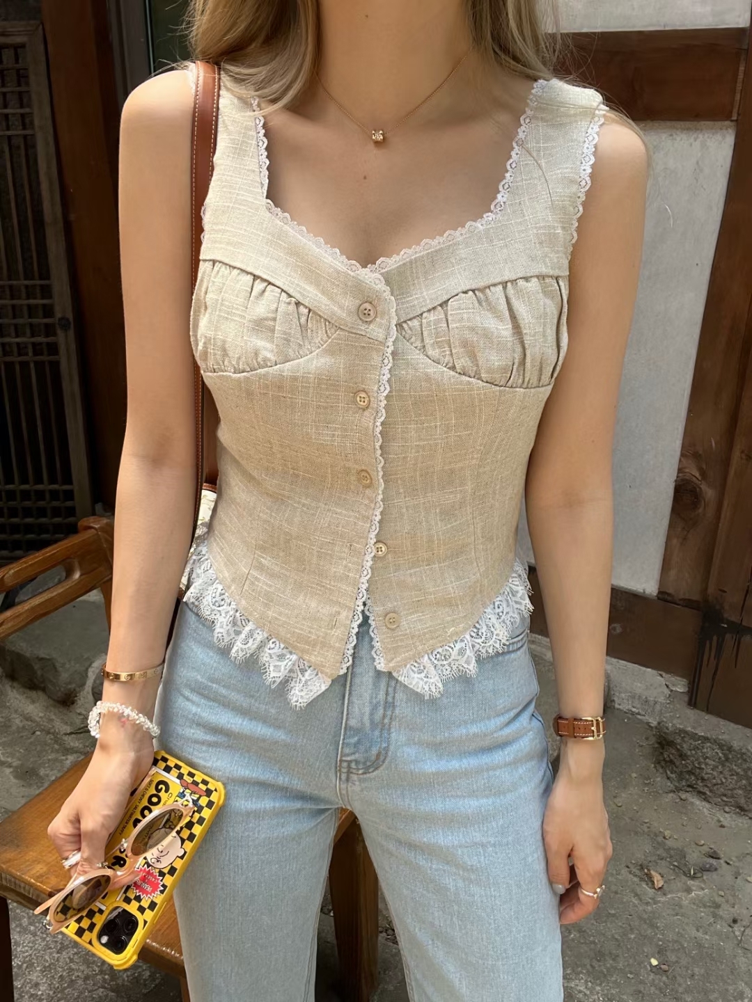 韓國製🇰🇷TP2313 TWEED VEST