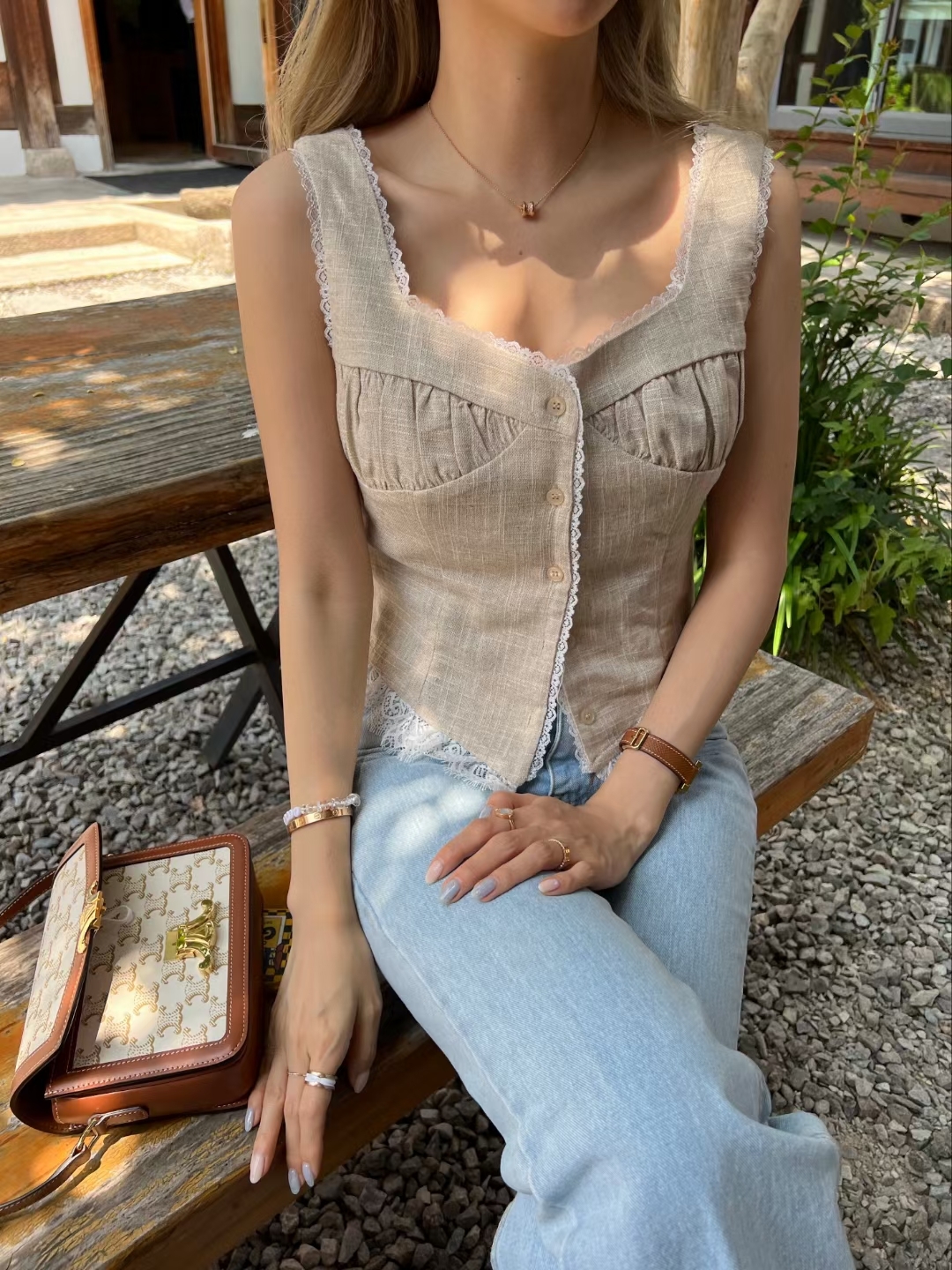 韓國製🇰🇷TP2313 TWEED VEST