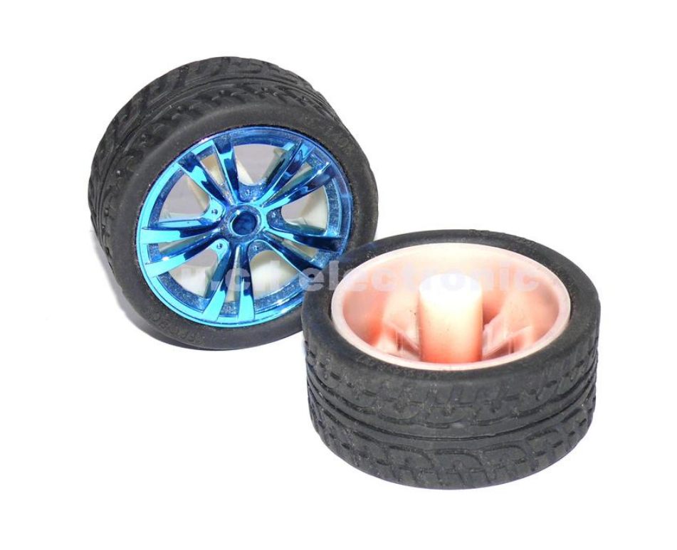 【UCI電子】(K-4) TT馬達電機 65MM 輪子智慧小車輪胎 機器人輪胎  65MM輪胎 TT孔