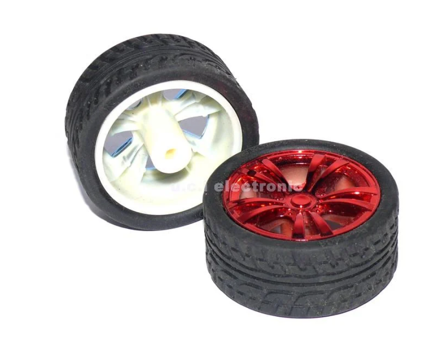 【UCI電子】(K-4) TT馬達電機 65MM 輪子智慧小車輪胎 機器人輪胎  65MM輪胎 TT孔