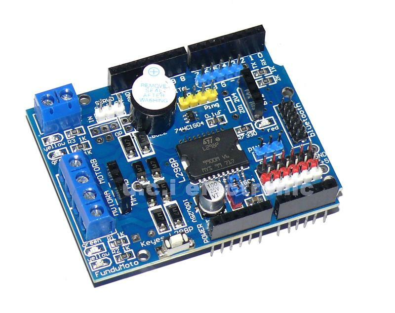 【UCI電子】(4-7) L298P Motor Shield 電機驅動兼容 （長針排母）