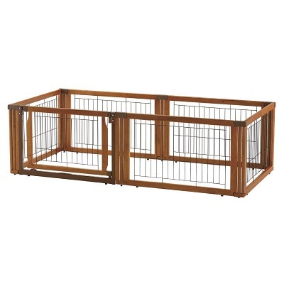 Richell 可折疊 3用木製圍欄 (付門) 6件裝 - (H50cm) / (H70cm)  / (H90cm)