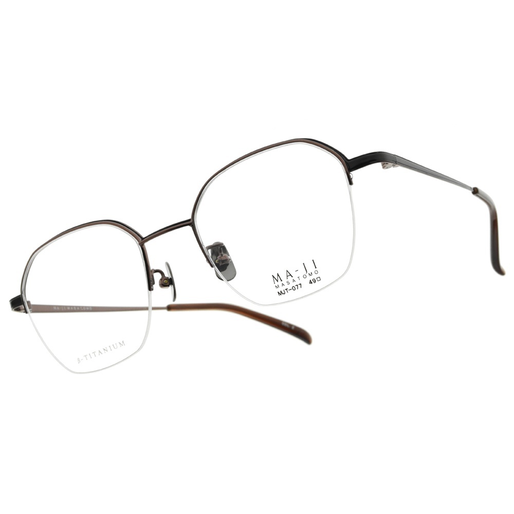 【MA-JI】MJT077 C2 - MASATOMO系列 角切半框光學眼鏡