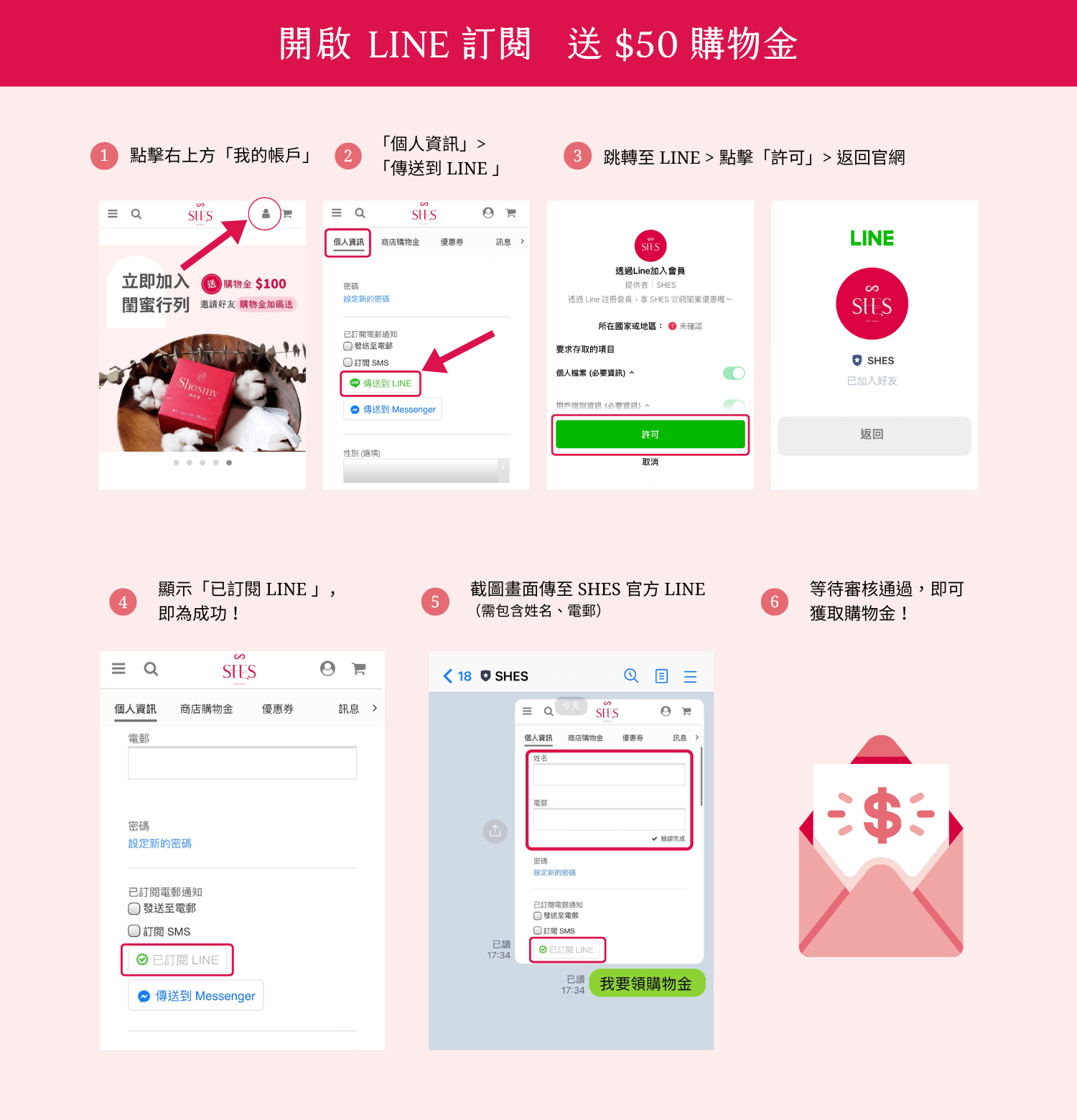 加入LINE訂閱領50元購物金