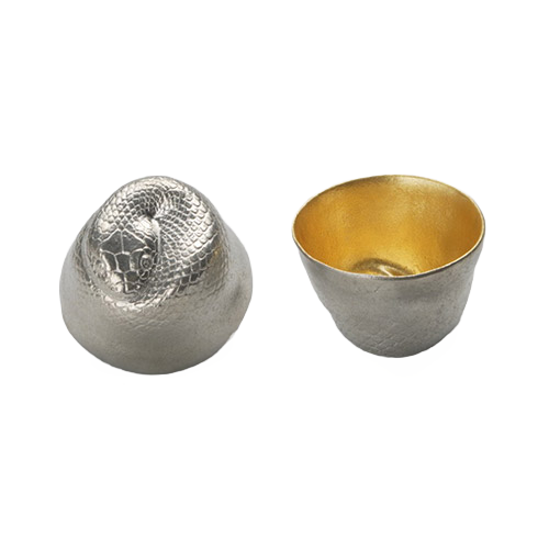 【能作 Nousaku】【金箔純錫】【蛇】【巳】【12生肖造型酒杯】【日本富山縣】