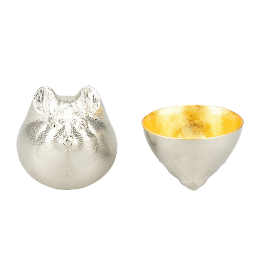 【能作 Nousaku】【金箔純錫】【鼠】【子】【12生肖造型酒杯】【日本富山縣】