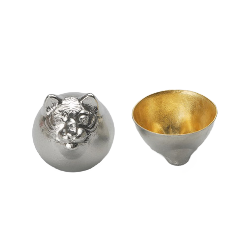 【能作 Nousaku】【金箔純錫】【虎】【寅】【12生肖造型酒杯】【日本富山縣】