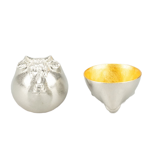 【能作 Nousaku】【金箔純錫】【牛】【丑】【12生肖造型酒杯】【日本富山縣】