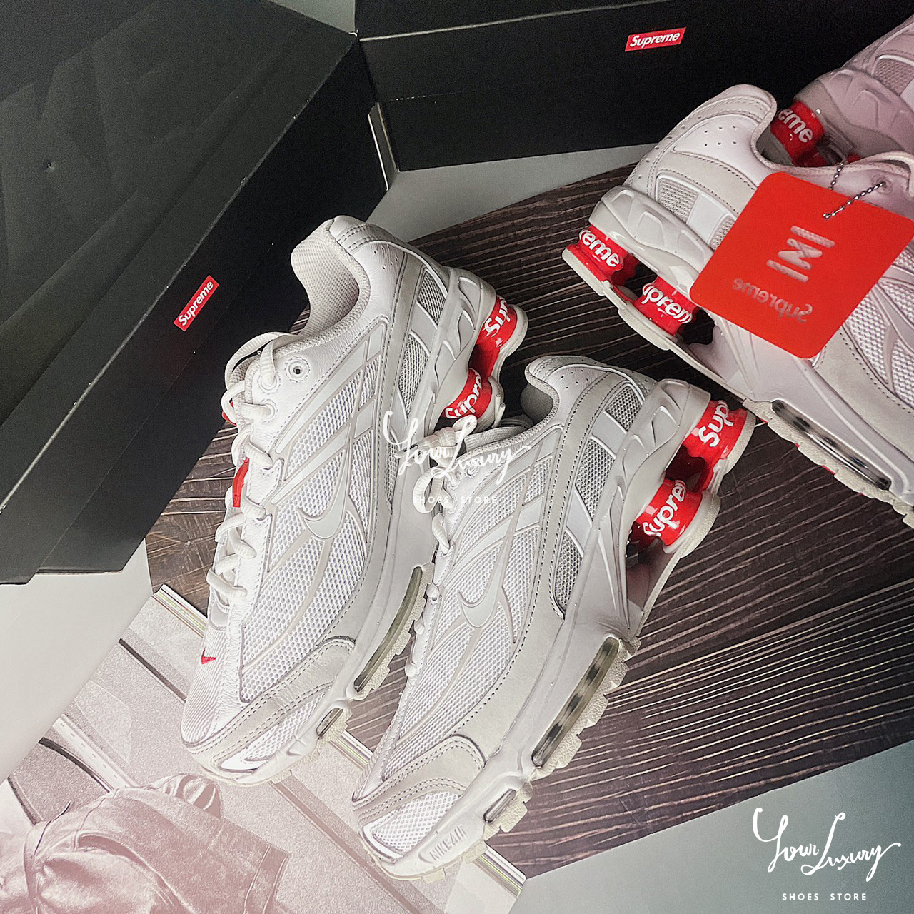 【Luxury】 Supreme x Nike Shox Ride 2 DN1615-100 白/綠/黑/紅
